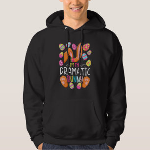 Jag är Dramatic Bunny Cute Eggs Rabit Påsk Part Hoodie