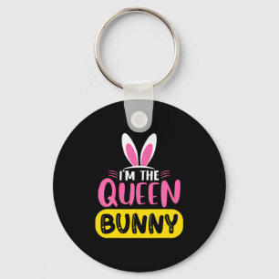 Jag är drottningen Bunny Rabbit Ears Ägg Rolig Pås Nyckelring