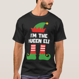 Jag är drottningen Elf Funny Julafton Matching Fam T Shirt