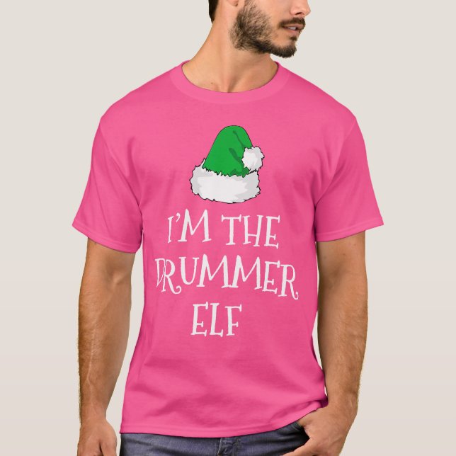 Jag är Drummer Elf Funny jul Drums Drummi T Shirt (Framsida)