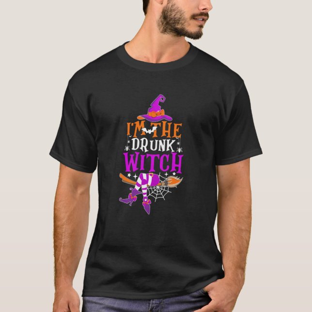 Jag är Drunk Witch Shirt Funny Witch Halloween Co T (Framsida)