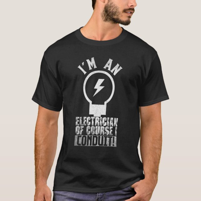 Jag är elektriker, så jag fortsätter med jobbcitat t shirt (Framsida)