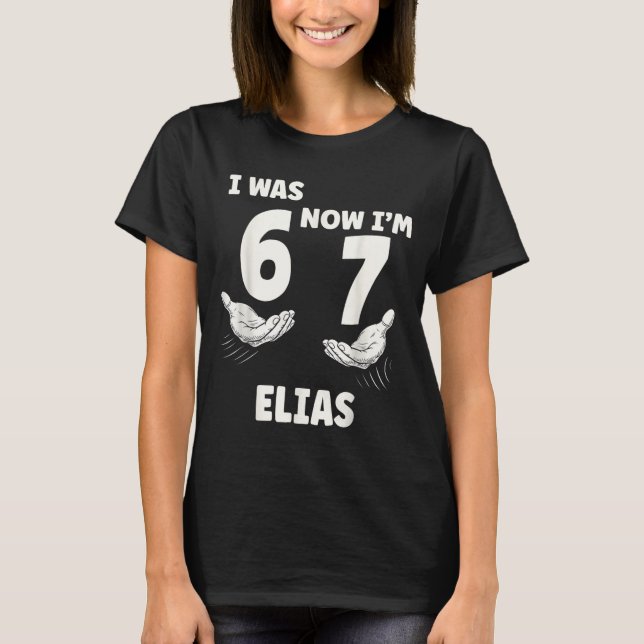Jag är Elias 6 7 Födelsedag Födelsedag T Shirt (Framsida)