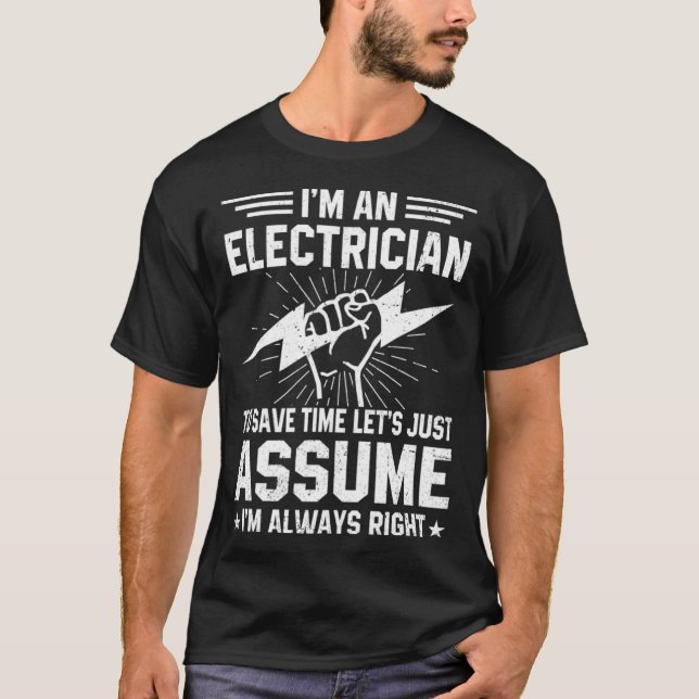 Jag är elinstallatör vid Spara precis e T Shirt (Framsida)