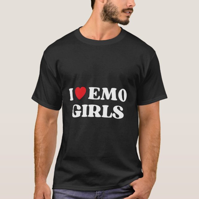 Jag är Emo Quote Red Emo Stil T Shirt (Framsida)