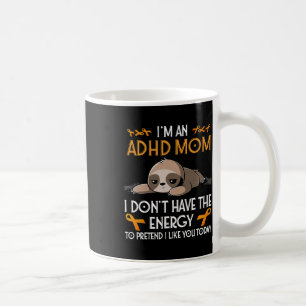 Jag är en Adhd Mamma Awareness Orange Ribbon Sloth Kaffemugg