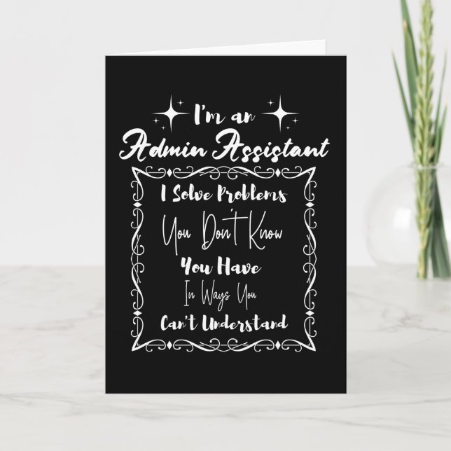 Jag är en administratörsassistent. Administratörsd Kort (Framsida)