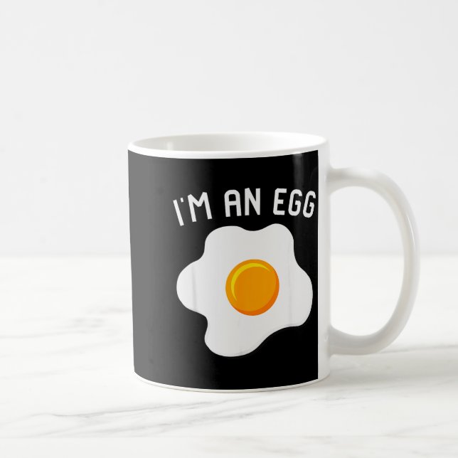 Jag är en äggkostym Roligt Halloween-present Stekt Kaffemugg (Höger)