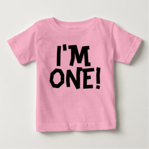 JAG ÄR EN! Ålder en baby 1:a födelsedag T-shirts