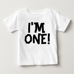 JAG ÄR EN! Ålder en baby-födelsedag T-shirts