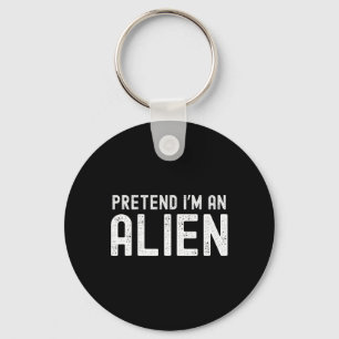 Jag är en Alien Funny Lazy Halloween Costume Match Nyckelring