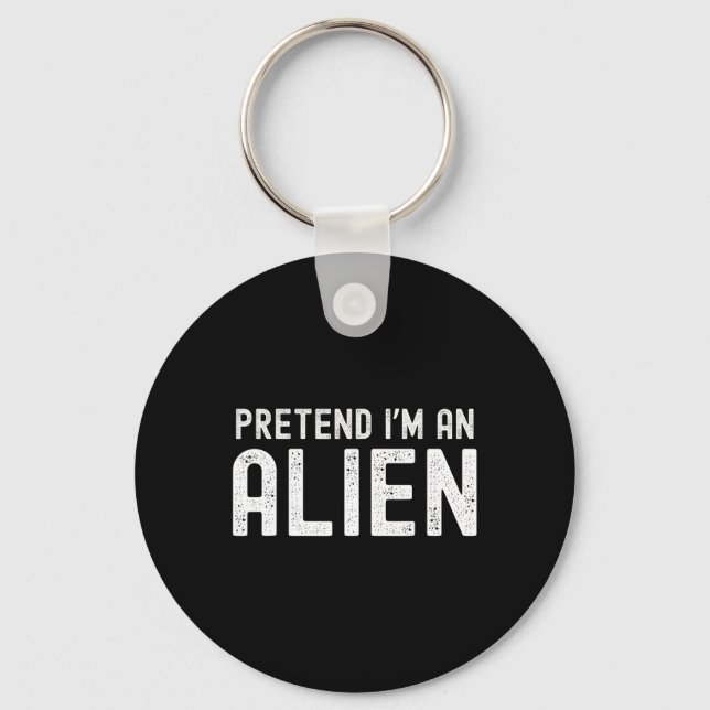 Jag är en Alien Funny Lazy Halloween Costume Match Nyckelring (Framsida)