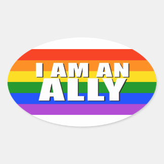Jag är en Ally Oval Sticker Ovalt Klistermärke