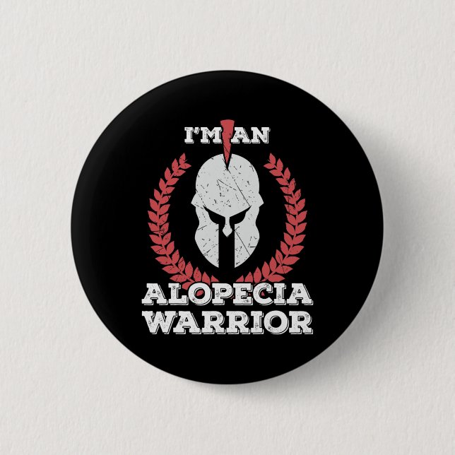 Jag är en Alopecia Warrior Alopecia Areata Awarene Knapp (Framsida)