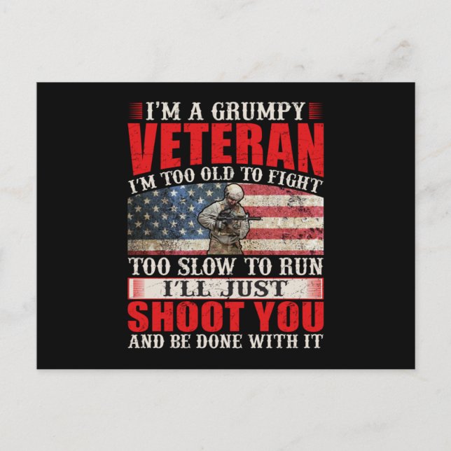 Jag är en amerikansk veteran, jag beklagar ingenti inbjudan vykort (Framsida)