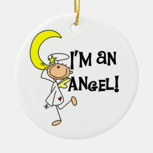 Jag är en Angel T-shirts och presenter Julgransprydnad Keramik