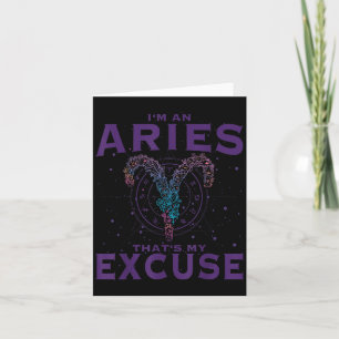 Jag är en Aries Zodiac Sign Graphic Art Ram Horosc Kort
