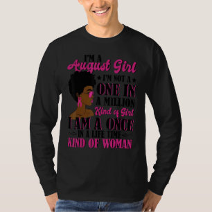 Jag är en August Girl Afro Black Women Queen Leo V T Shirt