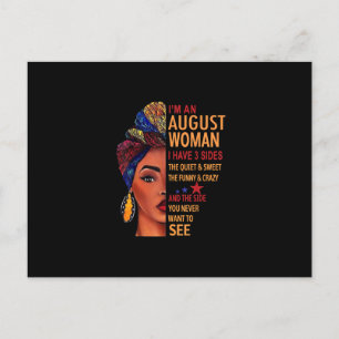 Jag är en August-kvinna som jag har 3 sidor av aug Meddelande Vykort