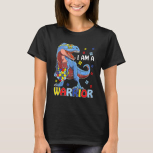 Jag Är En Autism Krigare Familj Trex Dinosaurie Au T Shirt