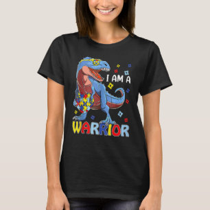 Jag Är En Autism Krigare Familj Trex Dinosaurie Au T Shirt