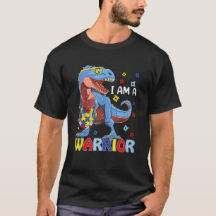 Jag Är En Autism Krigare Familj Trex Dinosaurie Au T Shirt