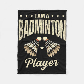 Jag är en badminton-spelarknapp 1 fleecefilt