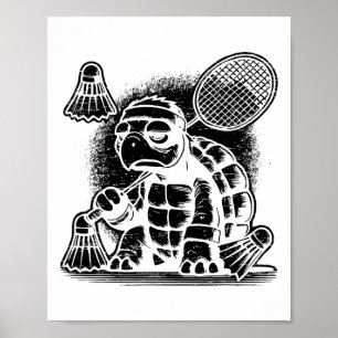 Jag är en badminton-spelarskyttel poster