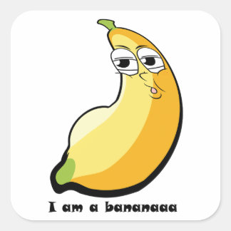 Jag är en banan,tjock banan fyrkantigt klistermärke