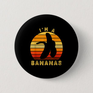 Jag är en bananas rolig retro vintage banan humor knapp
