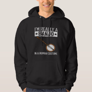 Jag är en banjo i en mänsklig dräkt Halloween Musi Hoodie