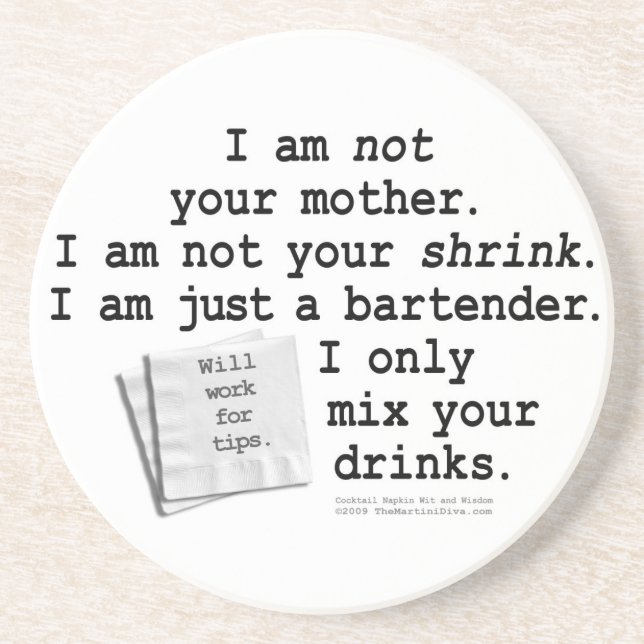 Jag är en Bartender Coaster Underlägg (Framsidan)