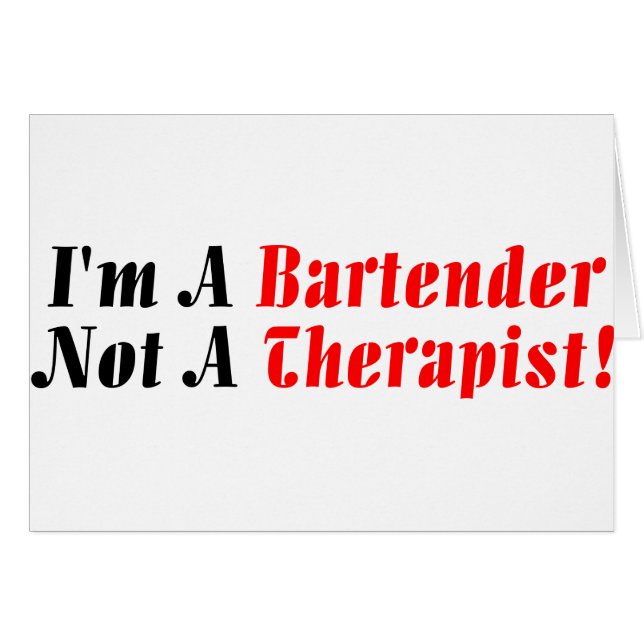 Jag är en Bartender Hälsningskort (Framsidan Horizontal)