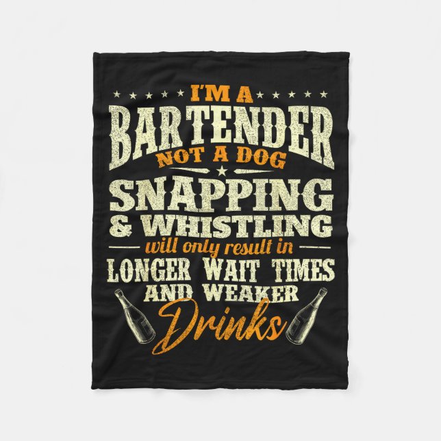 Jag är en bartender inte en hund - Tapster Bartend Fleecefilt (Framsidan)
