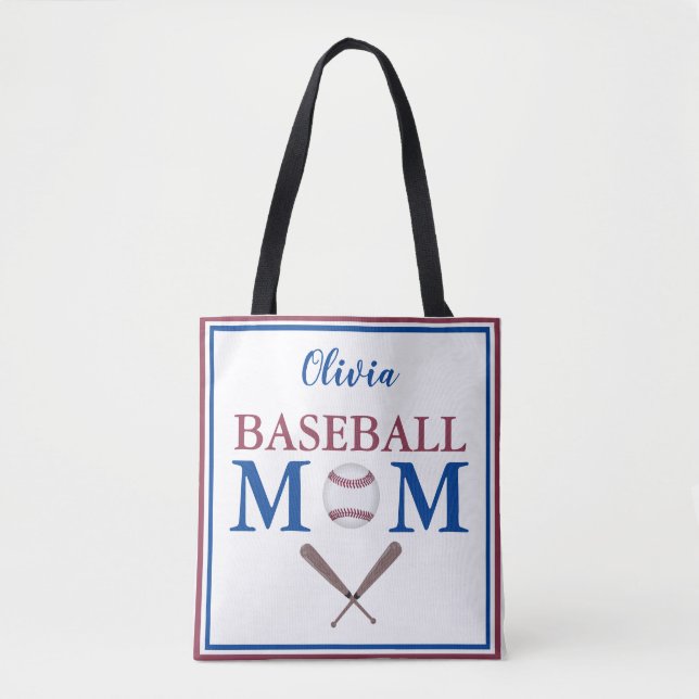 Jag är en basebollmamma - personlig  tygkasse (Framsida)