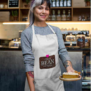 Jag är en bean Devotee, Coffee Print Standard Apro Förkläde