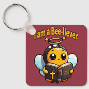 Jag är en Bee-liever Christian Nyckelring