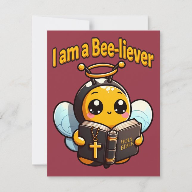 Jag är en Bee-liever Christian Tack Kort (Framsida)