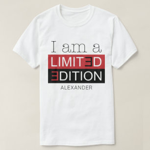 Jag är en Begränsad utgåva Red Black Namn Personli T Shirt