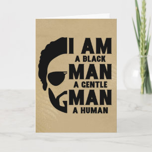 Jag är en Black Man Afro Beard Guld Anpassade Kort