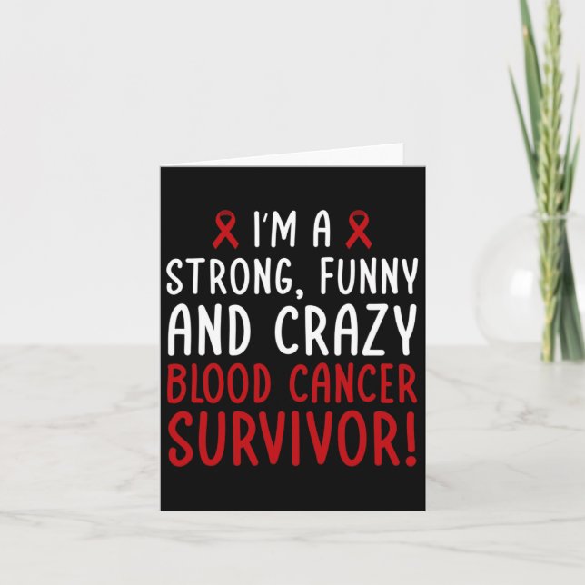 Jag är en blodcanceröverlevande! Blood Cancer Awar Kort (Framsida)