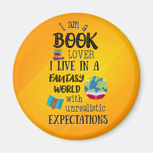 Jag är en Bok-Älskare i en Fantasy-värld Magnet