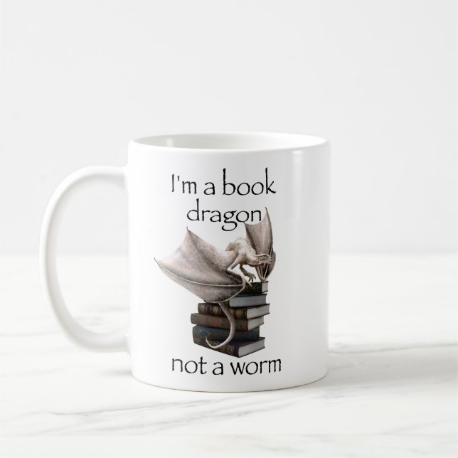 Jag är en Bok-dragon, inte en Mask Kaffemugg (Vänster)