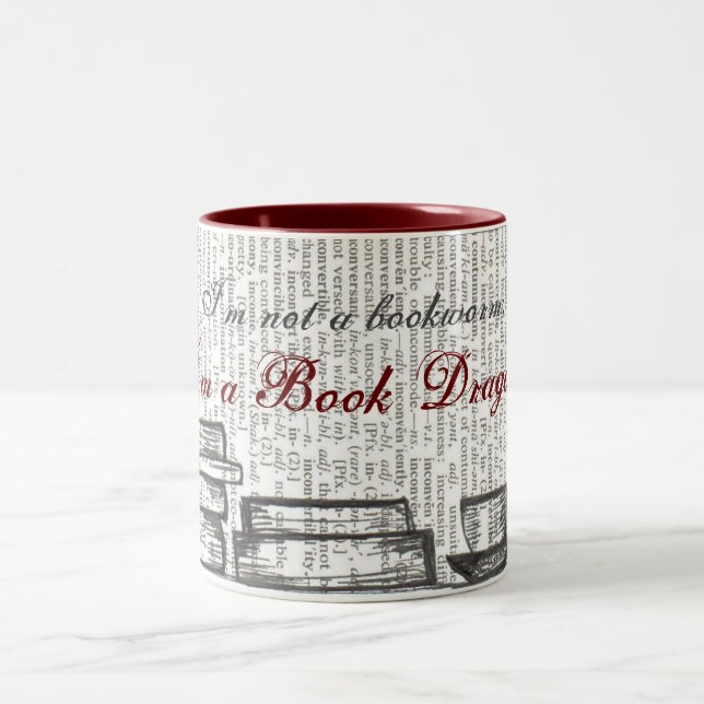 
Jag är en Bok Dragon Två-Tonad Mugg (Center)