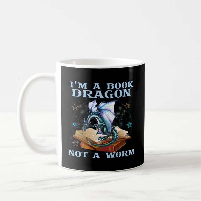 Jag är en Bok-drake, inte en Mask-dragon Kaffemugg (Vänster)