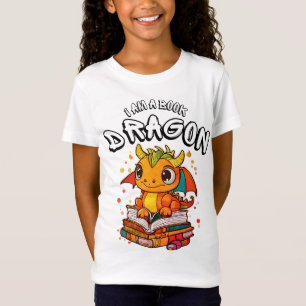 Jag är en bok draon roligt som läser t-shirt