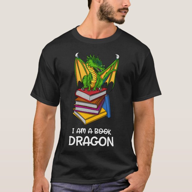 Jag Är En Bokdrake T Shirt (Framsida)
