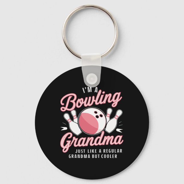 Jag är en Bowling Grandma Funny Bowling Bowlareare Nyckelring (Framsida)