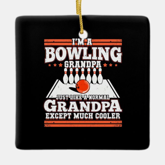 Jag är en Bowling Grandpa Julgransprydnad Keramik (Framsida)
