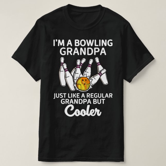 Jag är en Bowling Grandpa T Shirt (Design framsida)